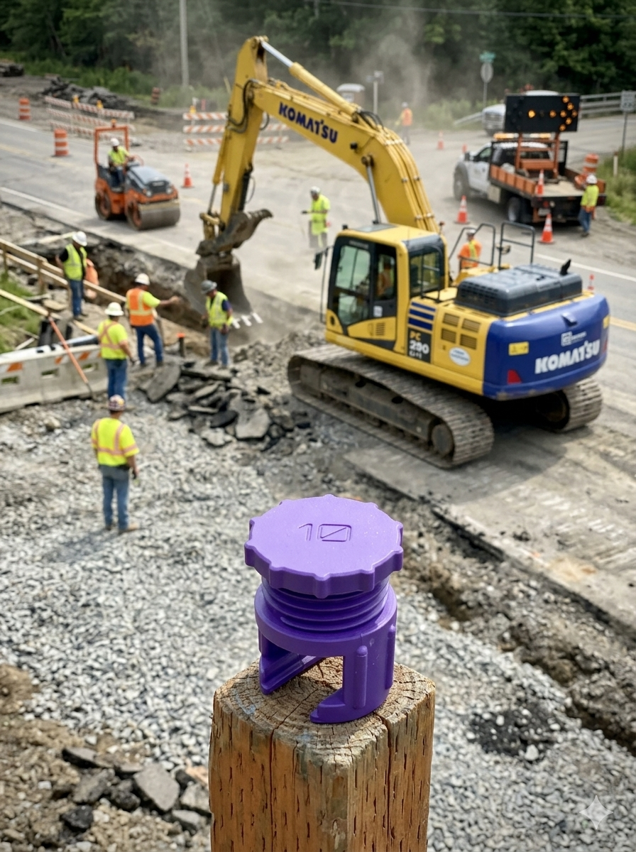 Hydraulic Flange Cap #10 (Purple) SAE Code 61/62/CAT